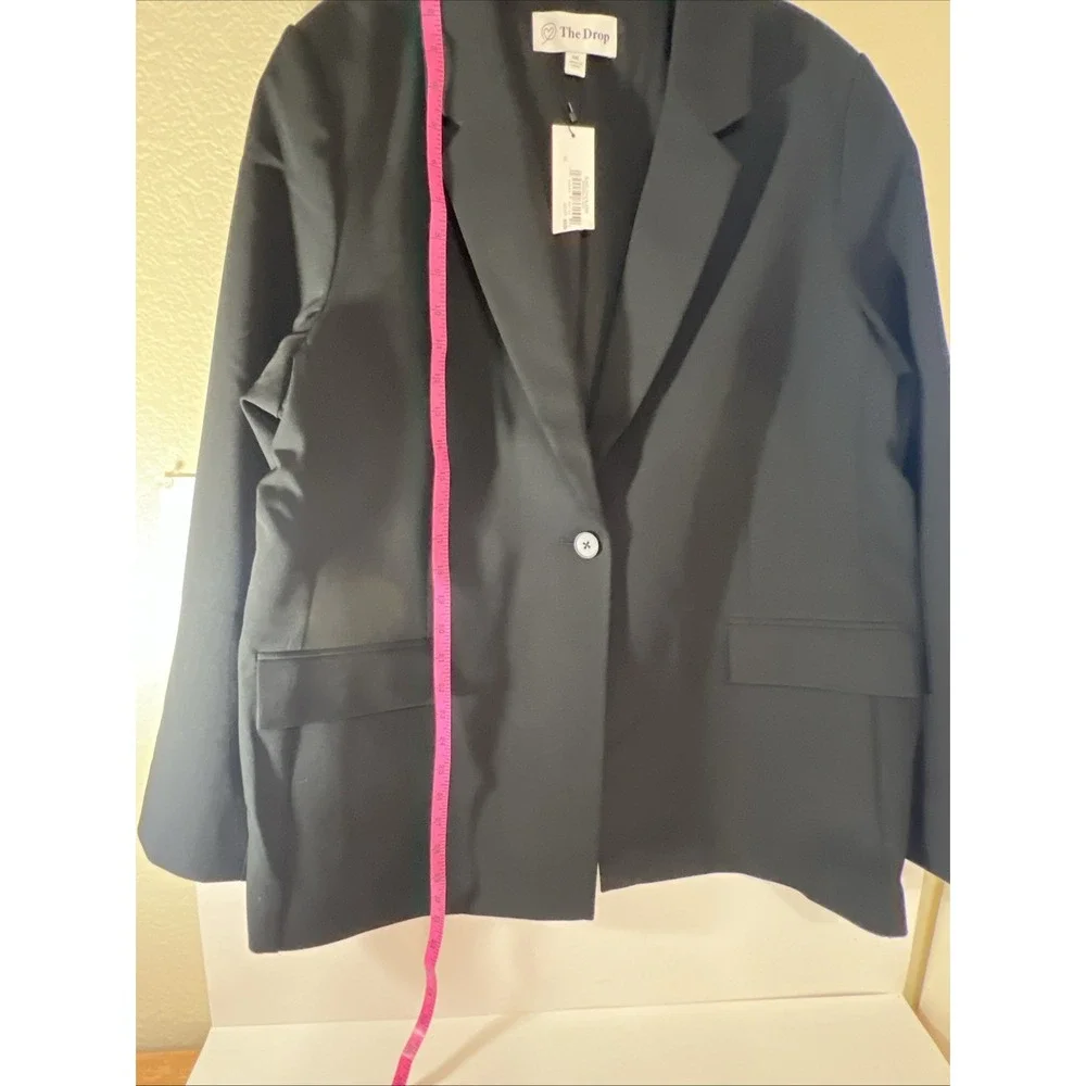 The Drop‎ Women's Plus Size XXL Blazer Blake Long Black Jacket Button NWT